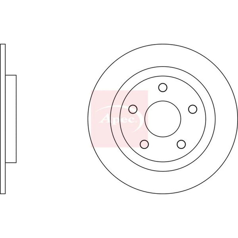 Apec 2 x Solid Rear Brake Discs DSK2687-x2