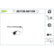 Valeo Electric Window Regulator Lifter Left Front 861158