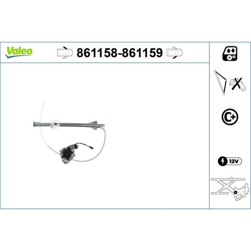 Valeo Electric Window Regulator Lifter Right Front 861159