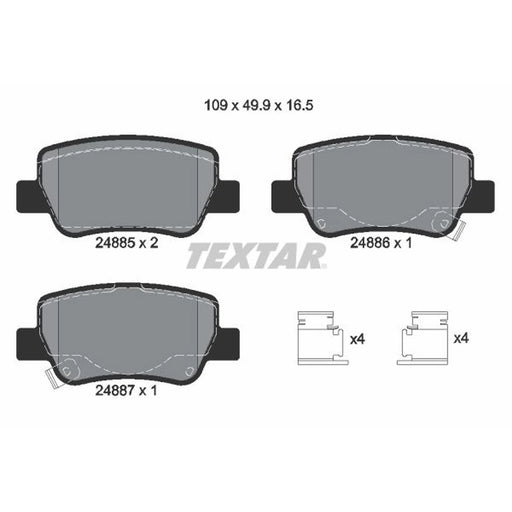 Textar Rear Brake Pad Set 2488501