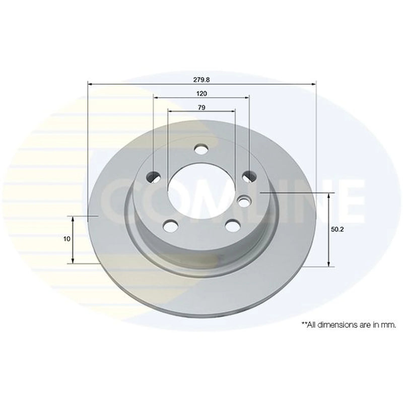 Comline 2 x Solid Rear Brake Discs ADC1774-x2