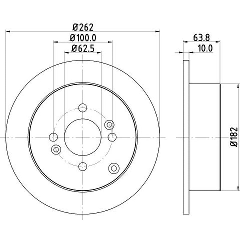 DON 2 x Solid Rear Brake Discs PCD11762-x2