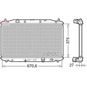 Denso Engine Radiator fits Honda Civic VIII 2005-2011 2.2