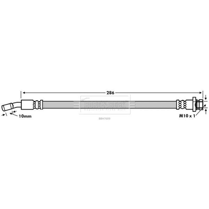 Borg & Beck Brake Hydraulic Hose Line Rear Right BBH7609