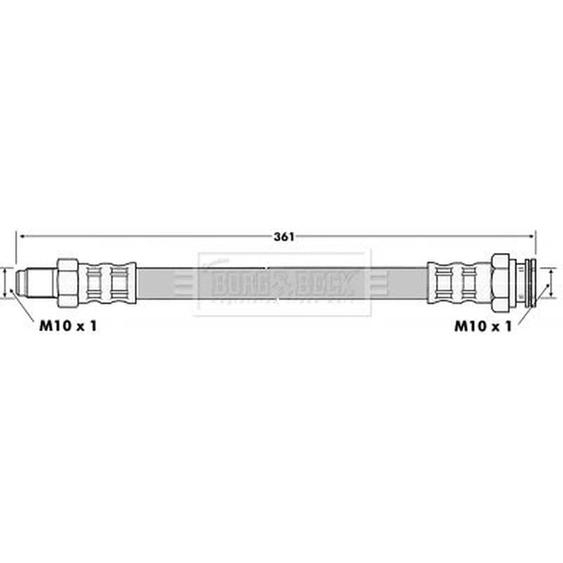 Borg & Beck Brake Hydraulic Hose Line Front Right BBH6509