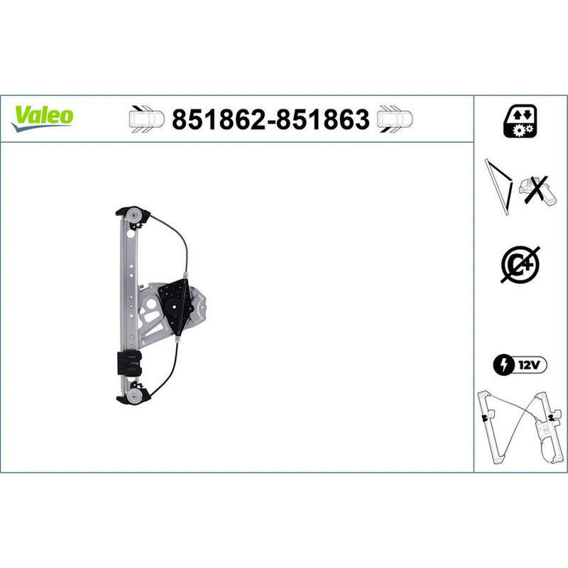 Valeo Electric Window Regulator Lifter Right Rear 851863