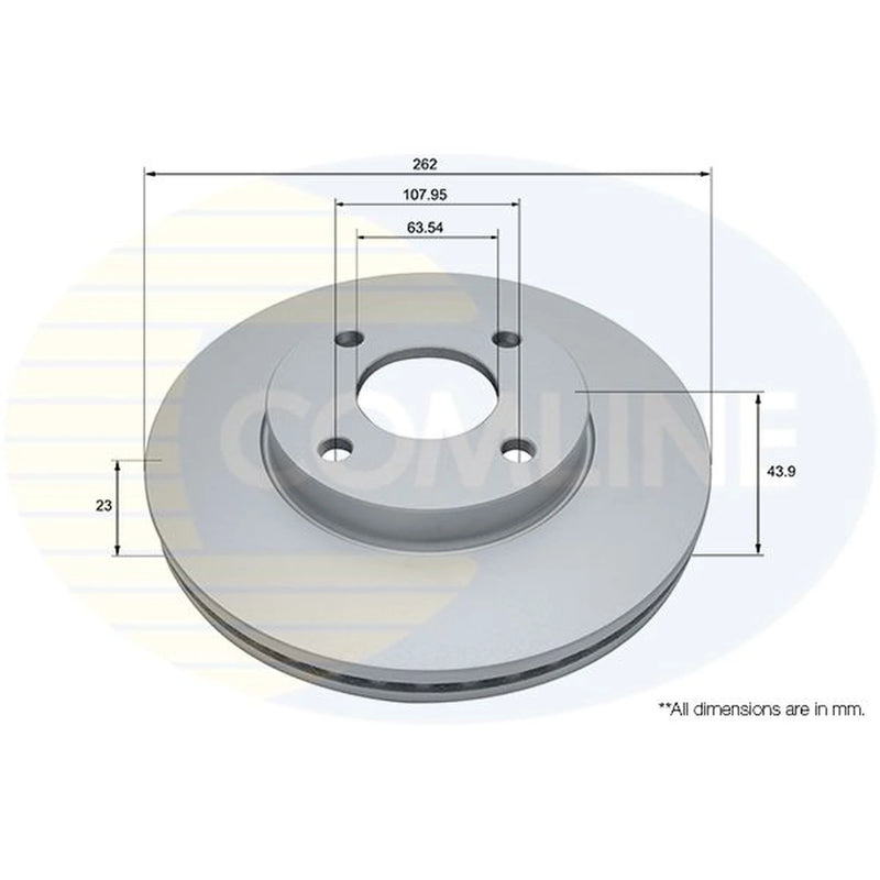 Comline 2 x Vented Front Brake Discs ADC2880V