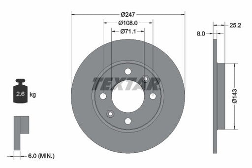 Textar 92055003 Brake Disc
