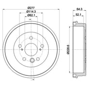 Mintex Brake Drum Assembly Rear MBD154