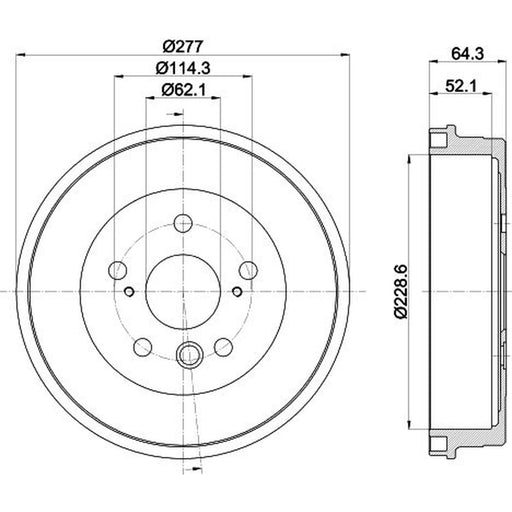 Mintex Brake Drum Assembly Rear MBD154