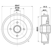 Mintex Brake Drum Assembly Rear MBD056