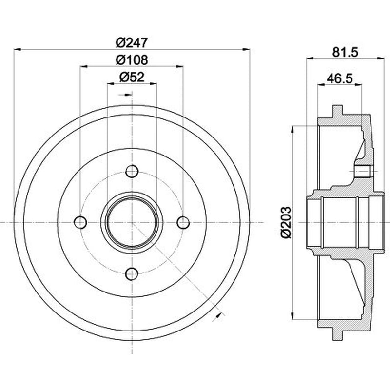 Mintex Brake Drum Assembly Rear MBD056
