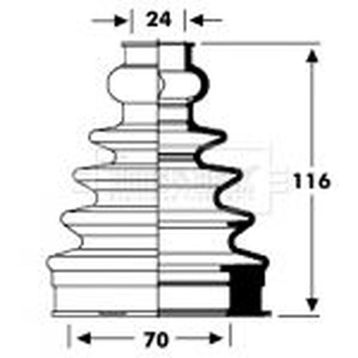 Borg & Beck Drive Shaft Bellow Kit transmission sided BCB2796