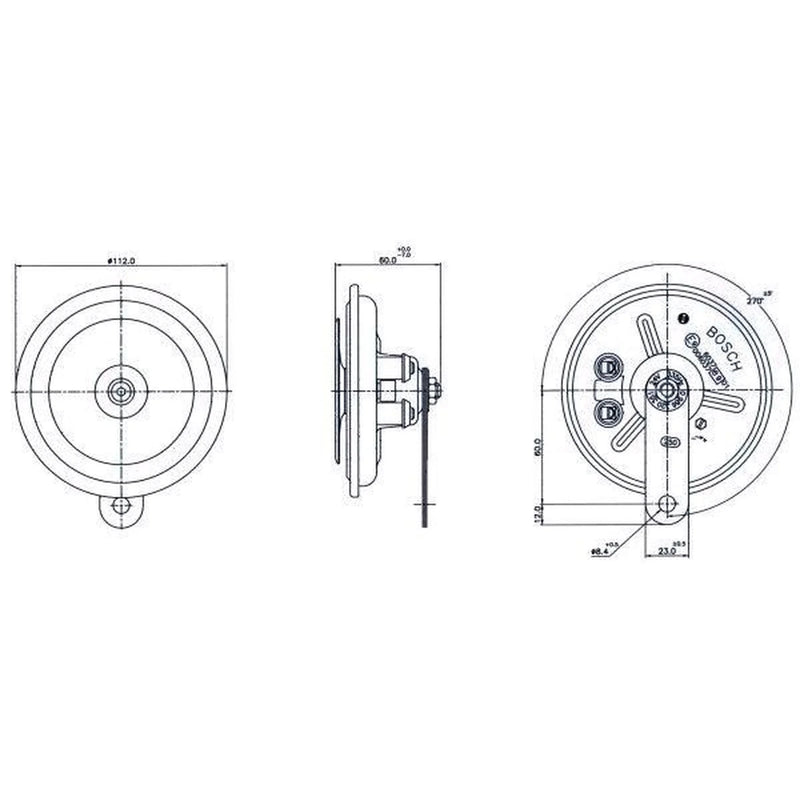 Bosch Car Horn Signal Unit 0 986 320 351