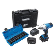 Draper D20 20V Brushless Mid-Torque Impact Wrench Kit, 1/2" Sq. Dr. & Metric Dee Draper  - Town Parts