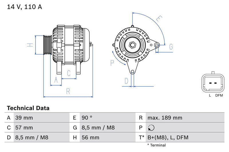 Bosch Car Alternator 12V 0986083440