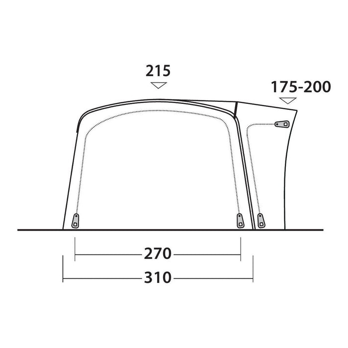 Outwell Wolfburg 450 Air Drive-Away Campervan Air Awning 175-200cm - Outwell - Van Life Living