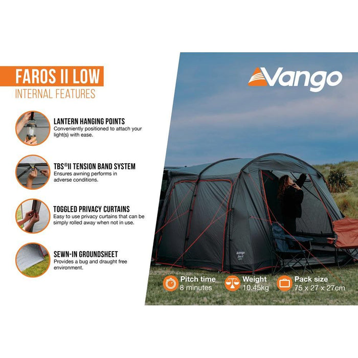 Vango Faros II LOW Poled Drive-Away Awning for Campervans - Vango - Van Life Living