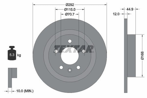 Textar 92205703 Brake Disc