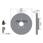 Textar 2 x Vented Front Brake Discs 92322903-x2
