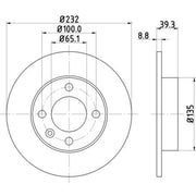DON 2 x Solid Rear Brake Discs PCD12692-x2
