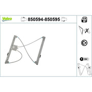 Valeo Electric Window Regulator Lifter Right Front 850595