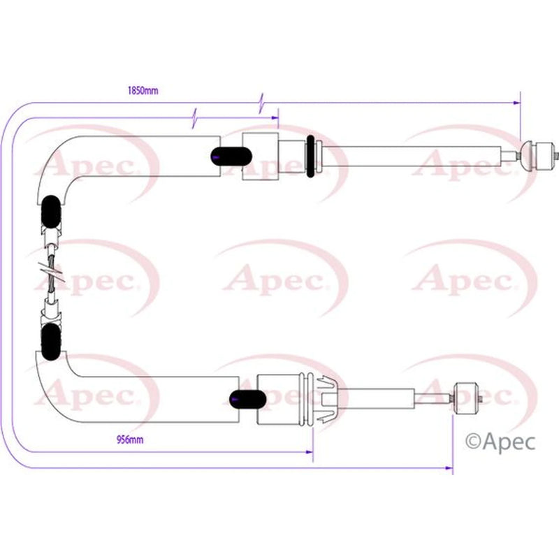 Apec Handbrake Cable Left Rear CAB1552