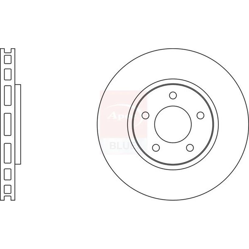 Apec 2 x Vented Front Brake Discs SDK6252-x2