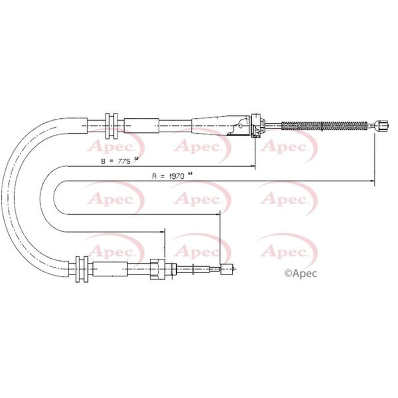 Apec Handbrake Cable Right Rear CAB1682