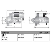 Denso Starter Motor 12V 1.1kW 9 Teeth