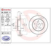 Brembo 2 x Solid Rear Brake Discs 08.E523.11-x2
