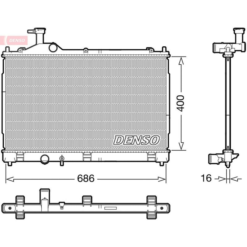 Denso Engine Radiator fits Mitsubishi Outlander III 2012-2022 2.0 2.4