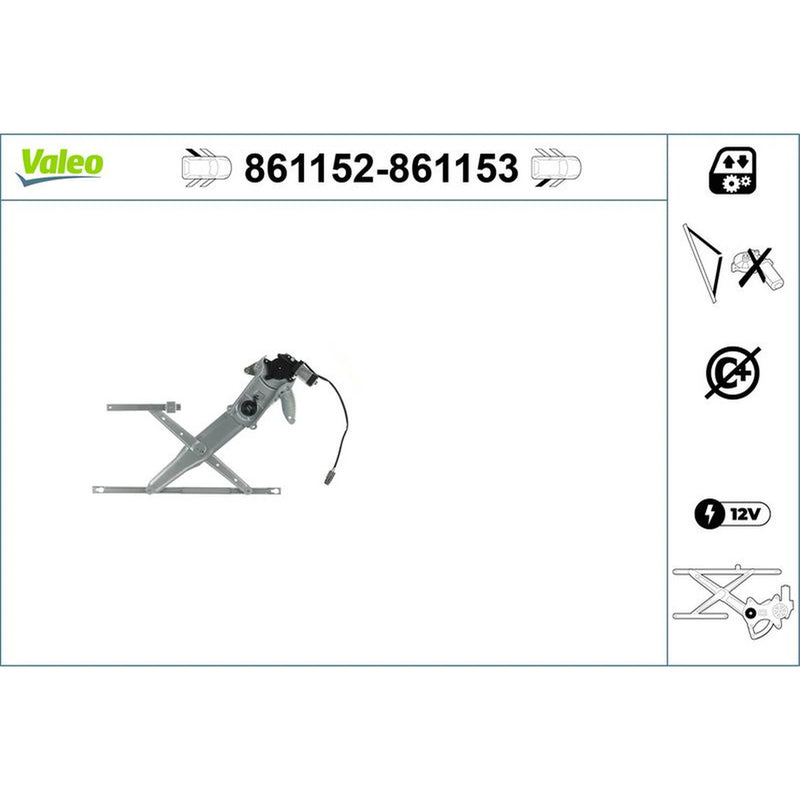 Valeo Electric Window Regulator Lifter Right Rear 861153