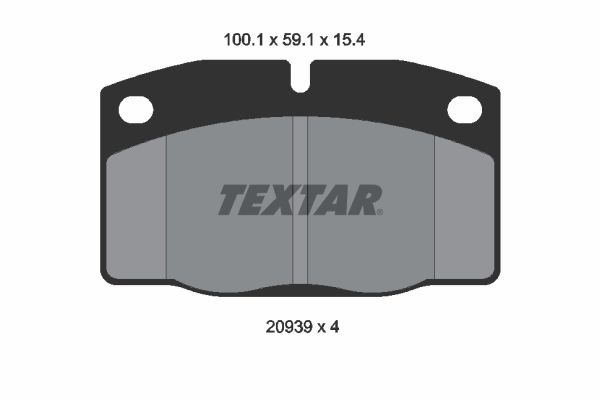Textar Brake Pad Set Front 100.1mm x 59.1mm x 15.4mm 2093903
