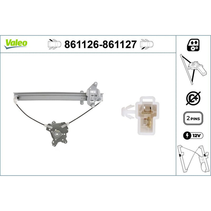 Valeo Electric Window Regulator Lifter Right Rear 861127