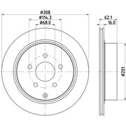 Mintex 2 x Vented Rear Brake Discs MDC1820-x2