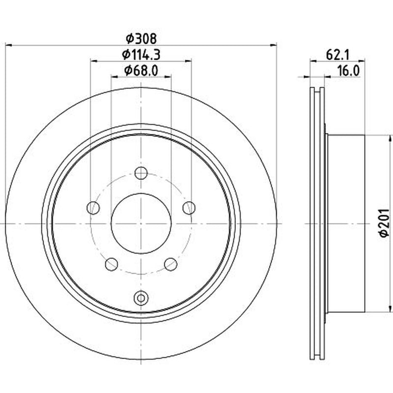 Mintex 2 x Vented Rear Brake Discs MDC1820-x2