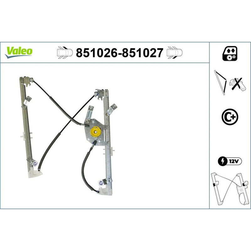 Valeo Electric Window Regulator Lifter Right Front 851027