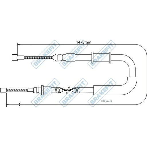 Apec Handbrake Cable Right Rear BBC3073