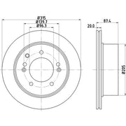 DON 2 x Vented Rear Brake Discs PCD14052