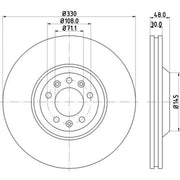 DON 2 x Externally Vented Front Brake Discs PCD13211-x2