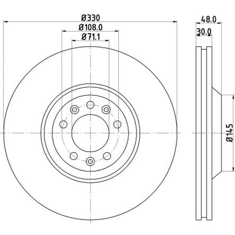 DON 2 x Externally Vented Front Brake Discs PCD13211-x2
