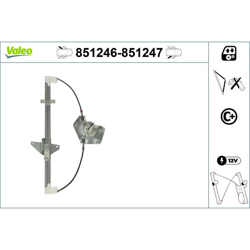 Valeo Electric Window Regulator Lifter Left Rear 851246