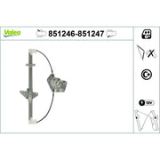 Valeo Electric Window Regulator Lifter Right Rear 851247