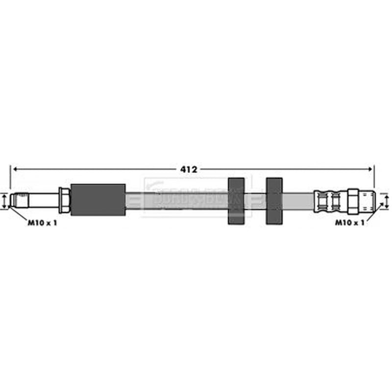 Borg & Beck Brake Hydraulic Hose Line Front Right BBH7295