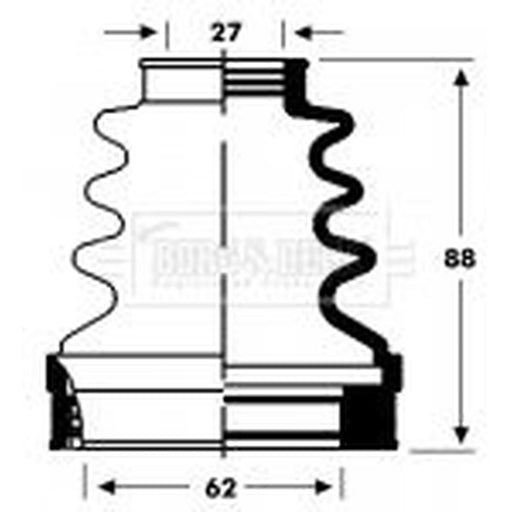 Borg & Beck Drive Shaft Bellow Kit transmission sided BCB2806