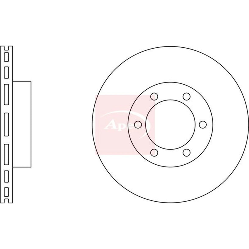 Apec 2 x Vented Front Brake Discs DSK2280-x2