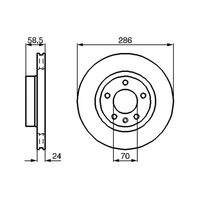 Bosch 2 x Vented Front Brake Discs 0986478594-x2
