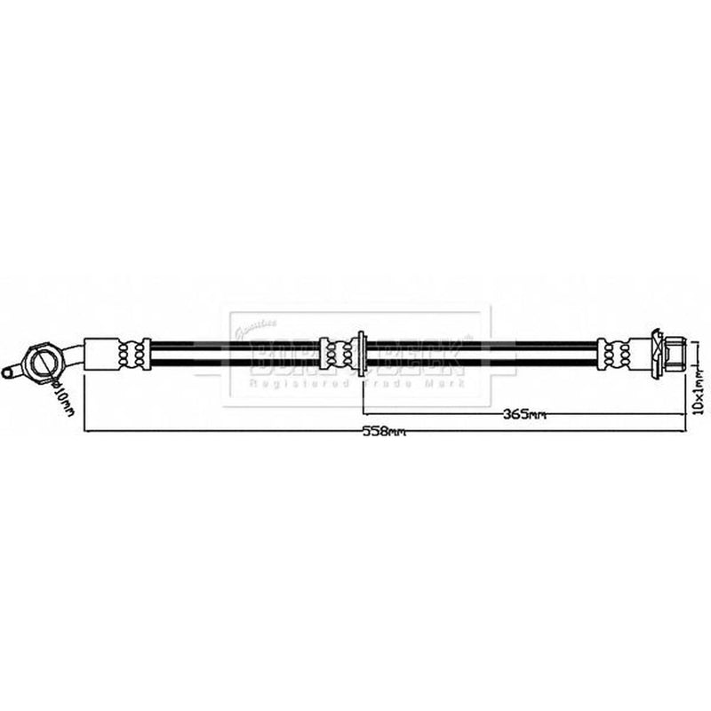 Borg & Beck Brake Hydraulic Hose Line Rear Right BBH7968