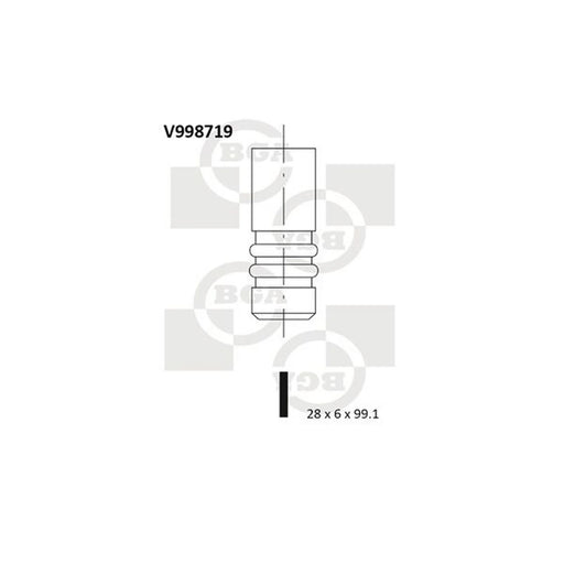 BGA Engine Exhaust Valve 28mm Head V998719